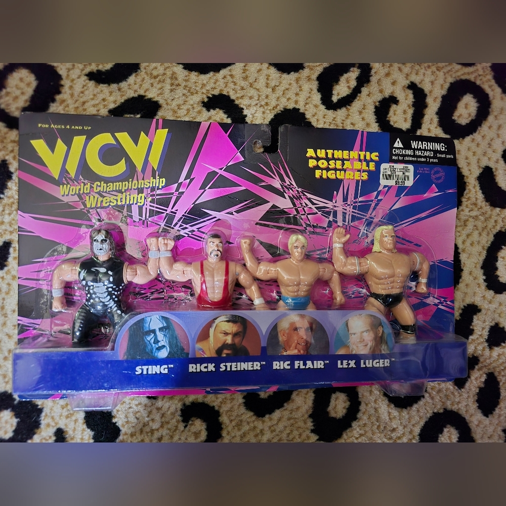 NEW 1998 WCW OSFTM 4.5 Sting Rick Steiner Lex Luger Ric Flair 4 Pack